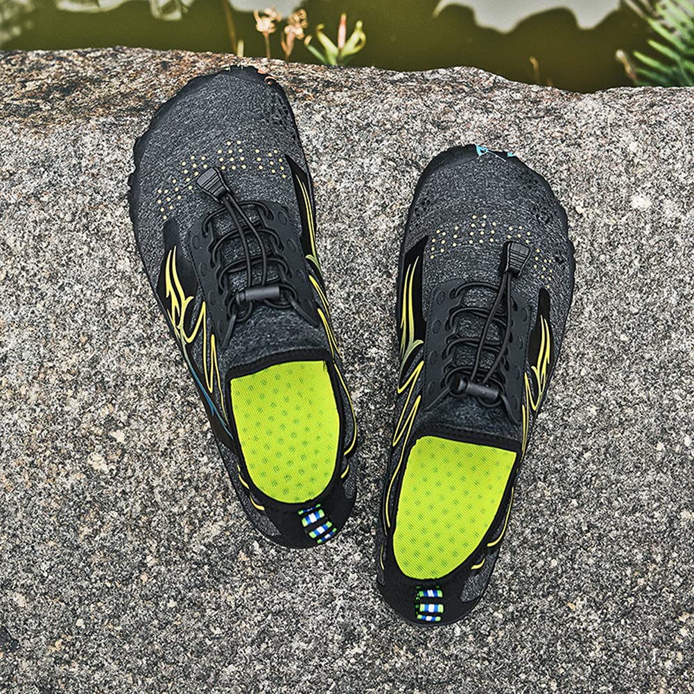 Buty wodne dla mężczyzn i kobiet buty do chodzenia boso sporty wodne buty wodne basen plaża surfing pływanie łódką buty do jogi szybkoschnące antypoślizgowe lekkie buty, - Czarny - 43 EU