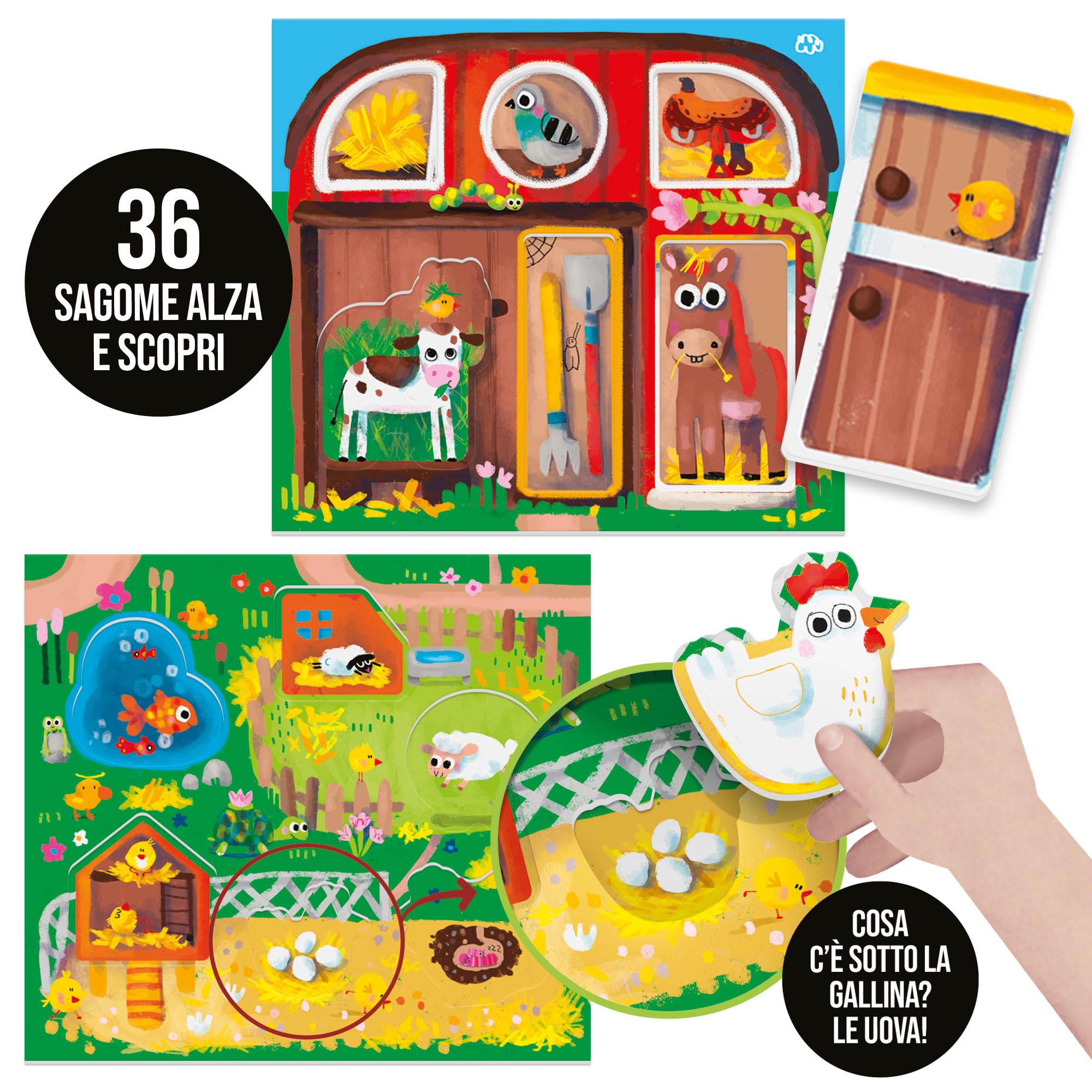 Headu Giochi Della Fattoria Con 6 Intelligenze IT29549 - Gioco Educativo Per Bambini 3-6 Anni, Made In Italy, Puzzle E Attività