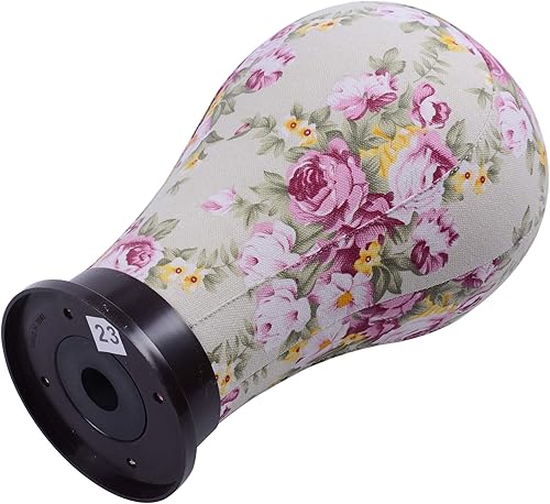 Miniatura 4 de YANTAISIYU 1 pieza de cabeza de maniquí de lona para extensión de cabello, pelucas de encaje para hacer y exhibir pelucas (rosa, 23 pulgadas)
