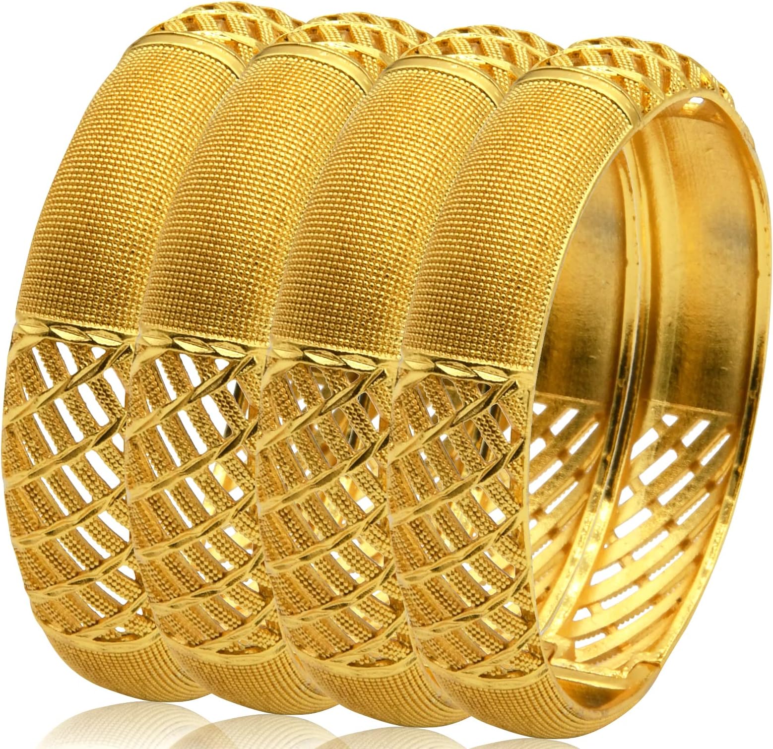 SUVAN JEWELRYDubai Gold Bangles for Women Indian African Wedding Bracelets 18K Gold Plated Ethiopian Bridal Jewelry