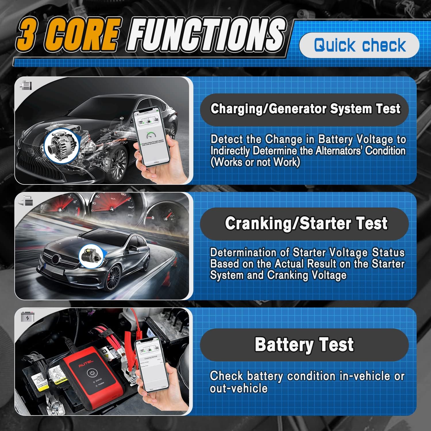 2026 Autel MaxiBAS BT506 Car Battery Tester, 6V 12V 100-2000 CCA Automotive Battery Analyzer, 12V 24V Auto Cranking/Charging System Test, Adaptive Conductance, High-Precision Load Test for All Models