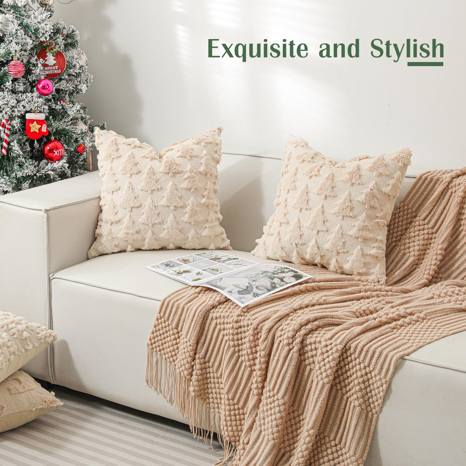 Lewondr Christmas Throw Pillow Cover 18x18 - Image 2