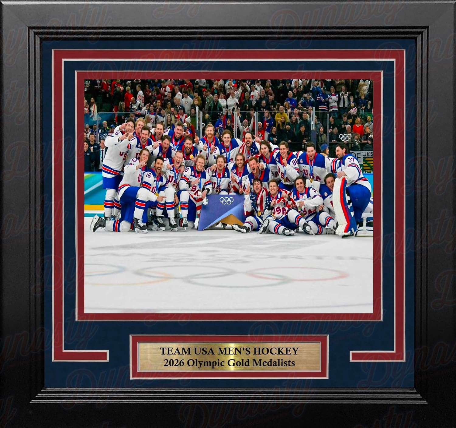 Team USA Men's Hockey 2026 Olympics Gold Medal Celebration 8" x 10" Framed Photo