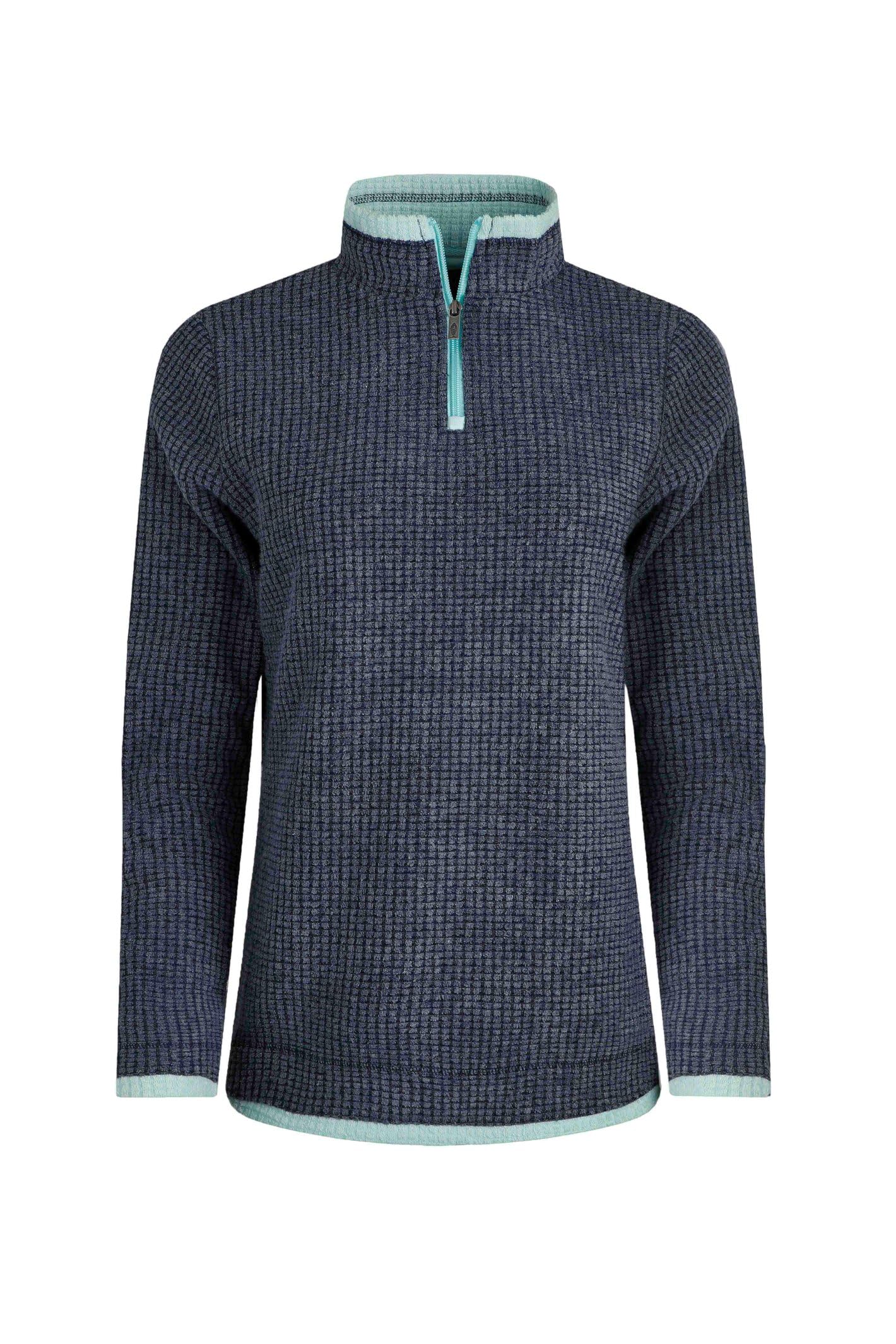 Weird Fish Women's Rich Navy Beye Eco 1/4 Zip Grid Fleece Size 16