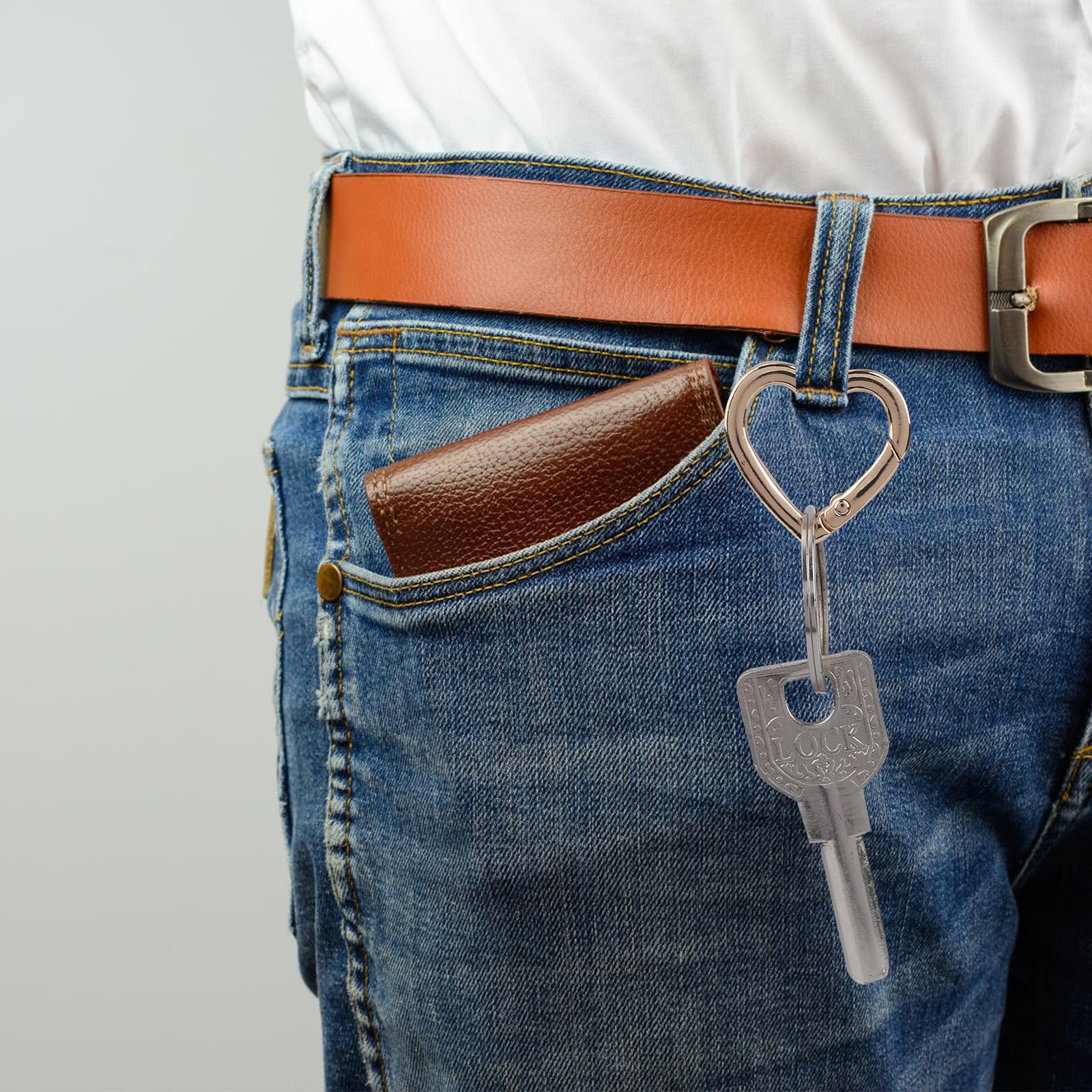 BAMI-LEE House 2 Pcs Titanium Locking Carabiner Titanium Alloy U-Shaped Key Chains Rings Buckles For Indoor Outdoor Use