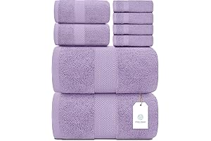 White Classic Luxury Lavender Bath Towel Set: Experience Spa Luxury at Home