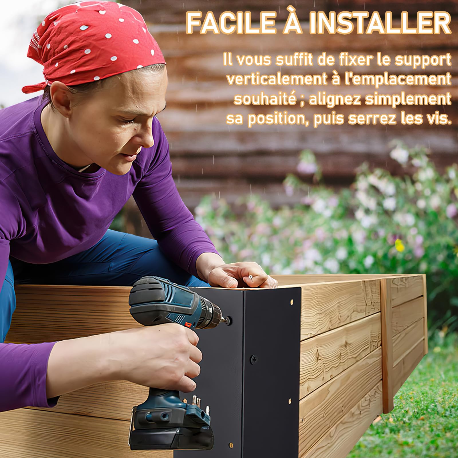 Lot de 8 Supports d'angle en Métal pour Parterre de Jardin Surélevé