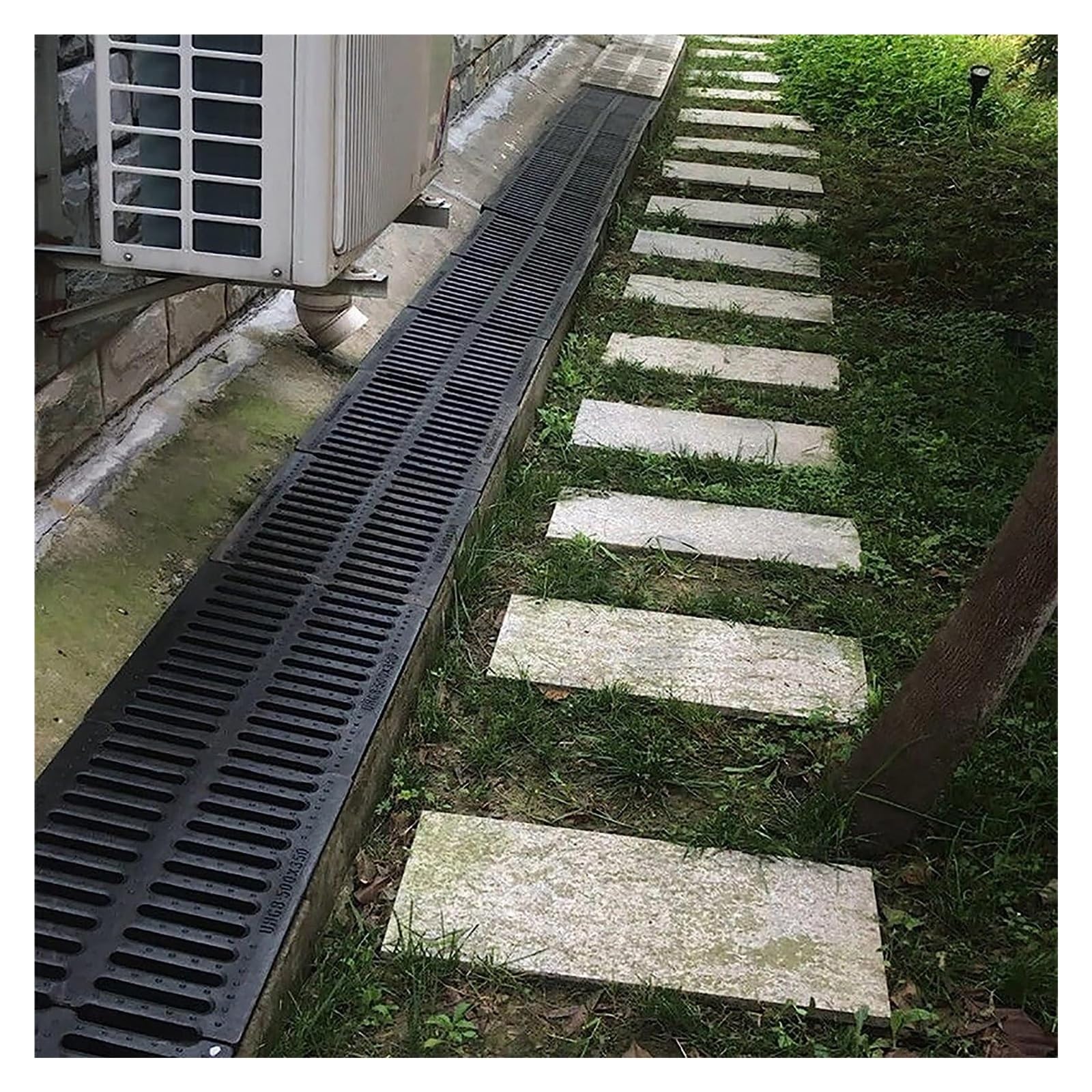 LWJSOCP Drain Cover/Resin Sewer Strainer, Outdoor Rectangle Trench Channel Drain Grate, Rainwater Well Cover Sewer Grate System for Drainage Garage (Size : 50x35x4cm/19.7x13.8x1.6inch)