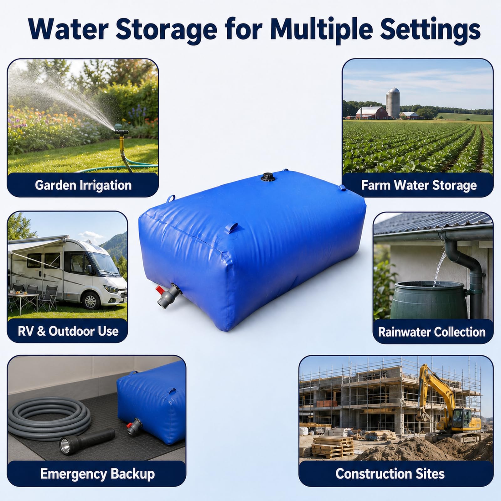 Tanque De Agua Plegable,DepóSito De Agua Plegable con Grifo,Contenedor De Agua PortáTil De Gran Capacidad,Costuras Reforzadas,para Transporte De LíQuidos para JardíN