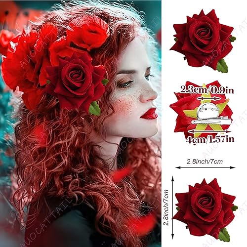 Miniatura 2 de 14 pinzas para el pelo de rosas de Halloween, en forma de U, flores, horquilla, clip gótico, accesorios para el cabello para cosplay, fantasma,