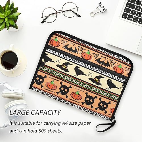 Miniatura 6 de Halloween Pixel Expanding Folder 13 Pockets A4 Letter Size Filing Folder with Zipper Closure Expanding Hanging File Folders for Office Workers