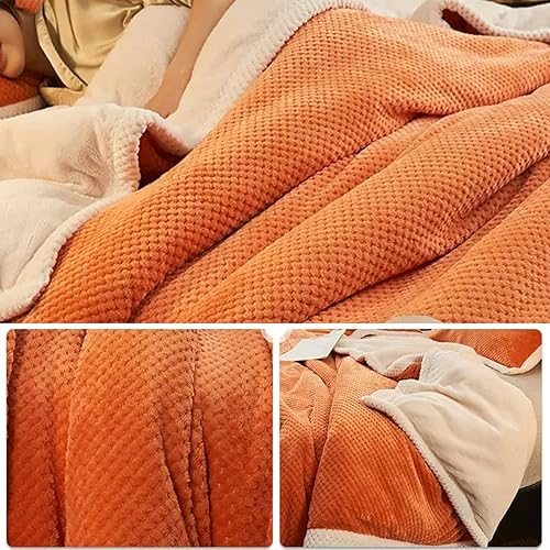 Miniatura 2 de Manta de microfibra, mantas para sofás, manta de cama Colcha o manta de Estar Viajes Cómodo Cálida para todas las estaciones, naranja, 70.9in*86.6in