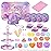 Auney Tea Set Toys for Girls 36pcs, Unicorn Tea Party Toy Pretend Play Toddler Toys, Girls Toys for Birthday Including Carrying Case (Pink Purple Unicorn)