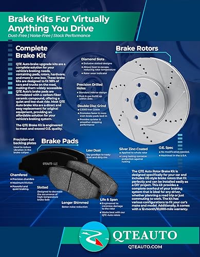 Miniatura 8 de PM Auto Rotores de freno de disco trasero de repuesto para Nissan Altima 2002-2018, Nissan Jeep 2011-2017, Nissan Maxima 2004-2008, Nissan Sentra