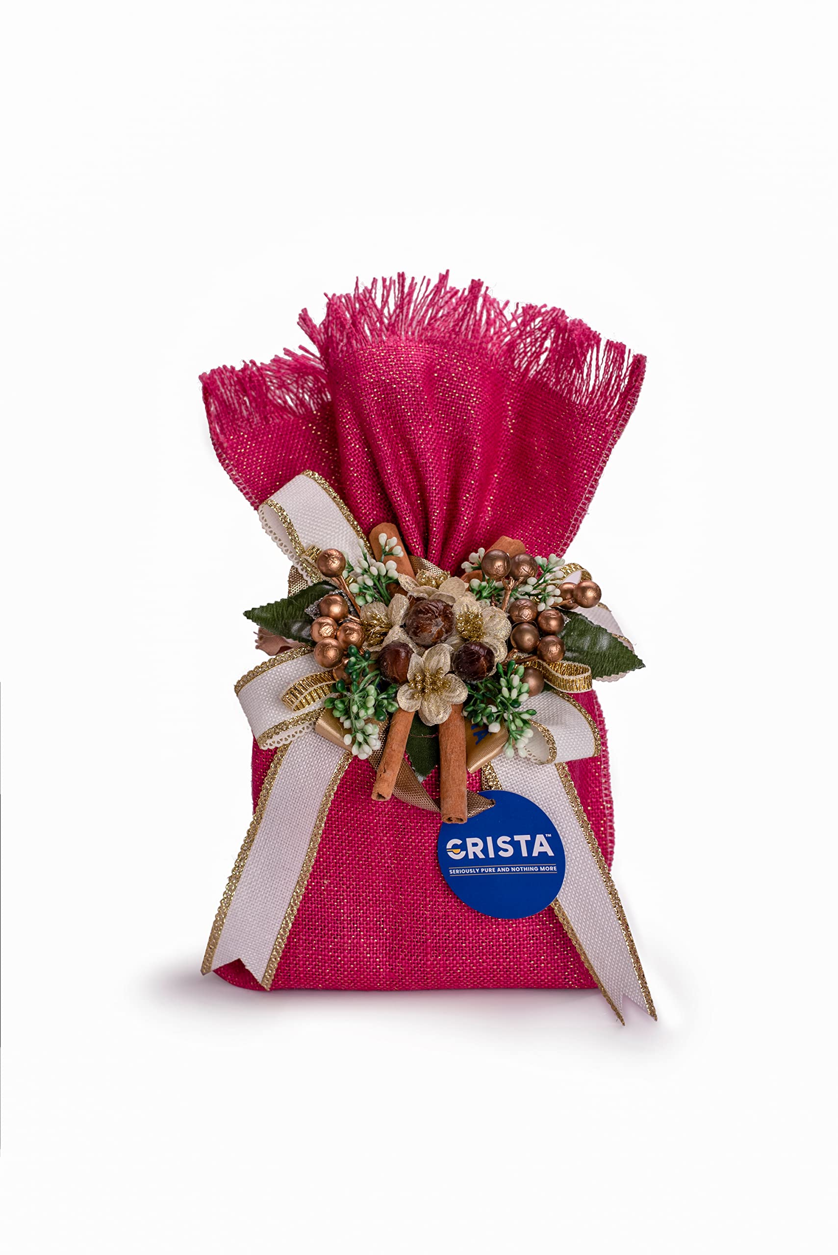 CRISTA Earthy Spice Potli - Pink | Pack of 4 | Diwali Gift | Tellicherry Black Pepper x 1, 100 gms | Green Cardamom x 1, 100 gms | Cassia x 1, 75 gms | Indian Clove x 1, 100 gms | Zero added Colour | Diwali Gifts | Diwali Gifts For Family And Friends (B0B8VPKFNP) Amazon Price History, Amazon Price Tracker
