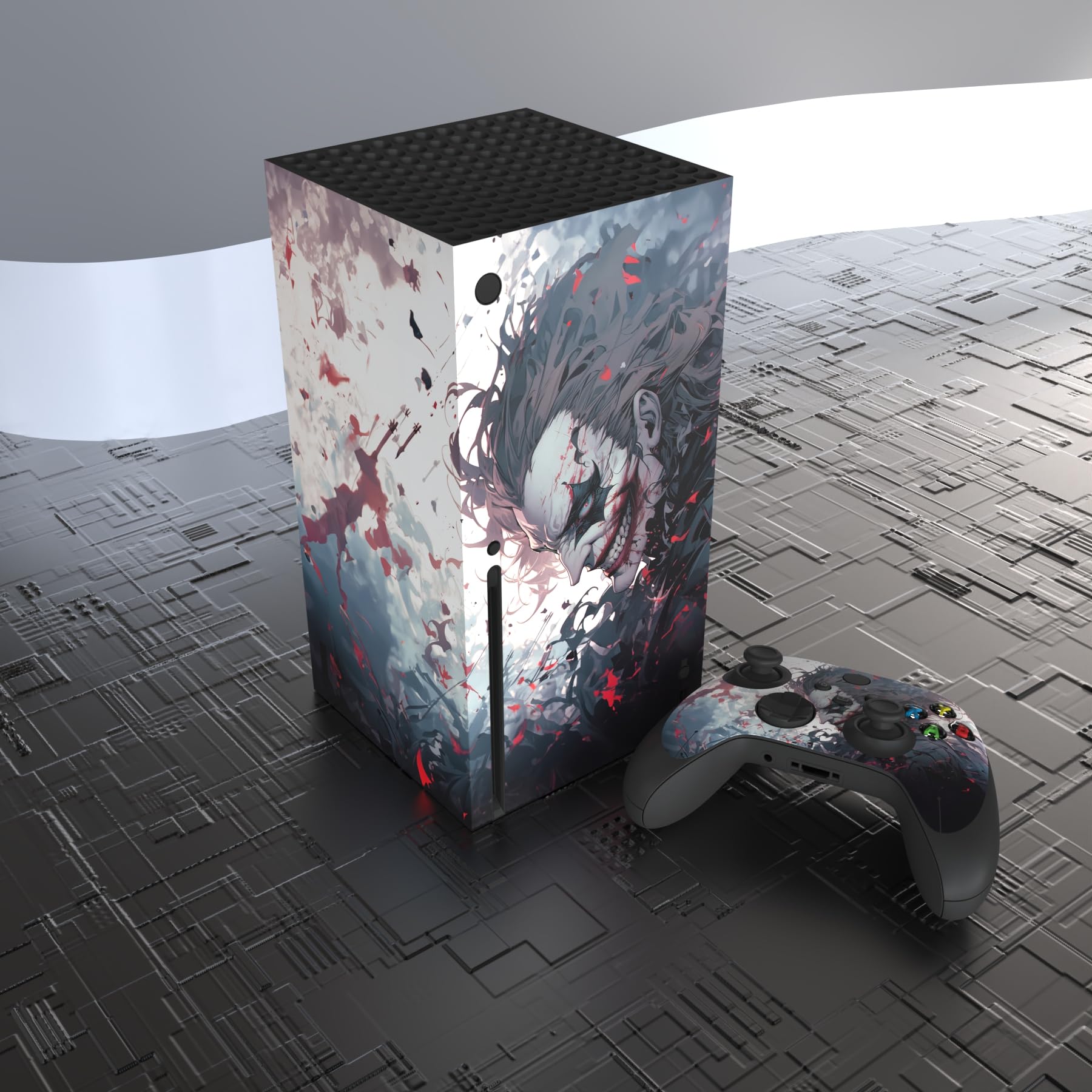PlayVital Adesivo Skin per Xbox Series X Console&Controller Sticker Decal Cover Vinile per Xbox Series X-Pagliaccio Sangue