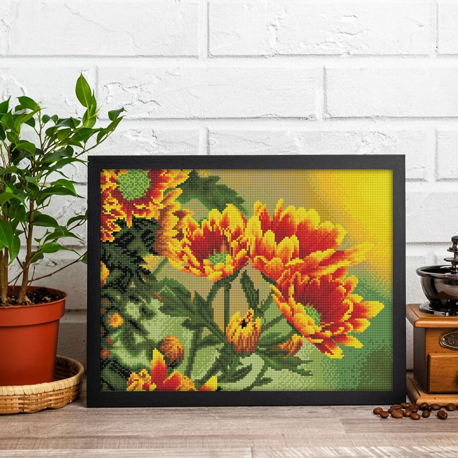 DIAMOND DOTZ Field Daisies Flower Diamond Painting Kits for Adults - Diamond Art Kits a Relaxing Creative Craft Kit with Dotz Gems 13.8"x17.7"