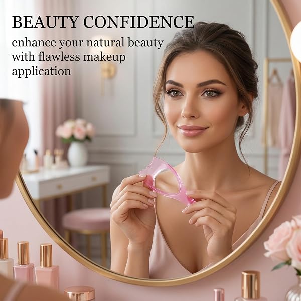 Set di 3 strumento per ciglia per trucco, applicatore per mascara in silicone, protettore per mascara, stencil per eyeliner - 4