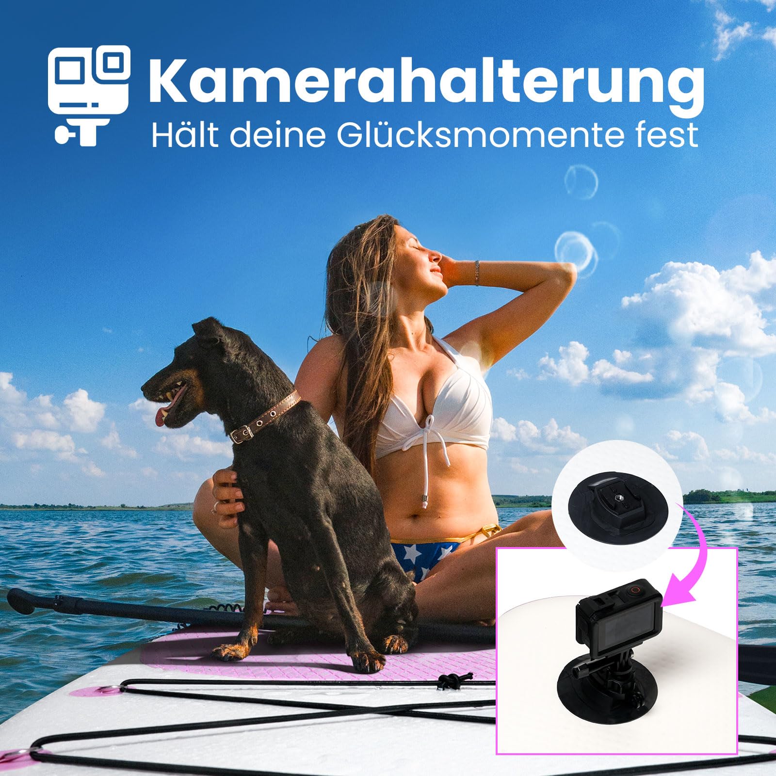 SUP Board, Aufblasbares Stand-Up Paddle Board für alle Könnensstufen, ideal für Einsteiger & Familien, Mit Komplettes Zubehör