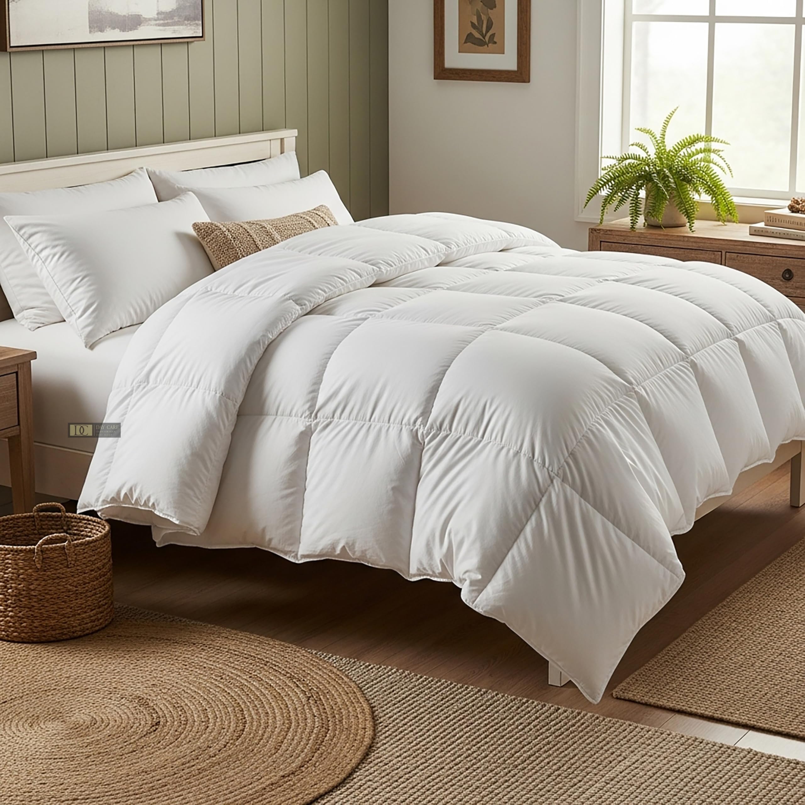 Day Care® Cloud Loom 600 GSM Filling Microfiber Comforter | Ultra Warm Heavy Winter Quilt Blanket Rajai | Soft, Fluffy & Hypoallergenic Bedding | 92x106 King Size - White-image-19