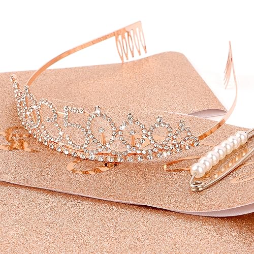 Miniatura 147 de CIEHER Juego de corona de cumpleaños 50 + banda de 50 y fabulosa banda + pin de perlas, tiara, regalos de 50, decoraciones para mujeres amigas