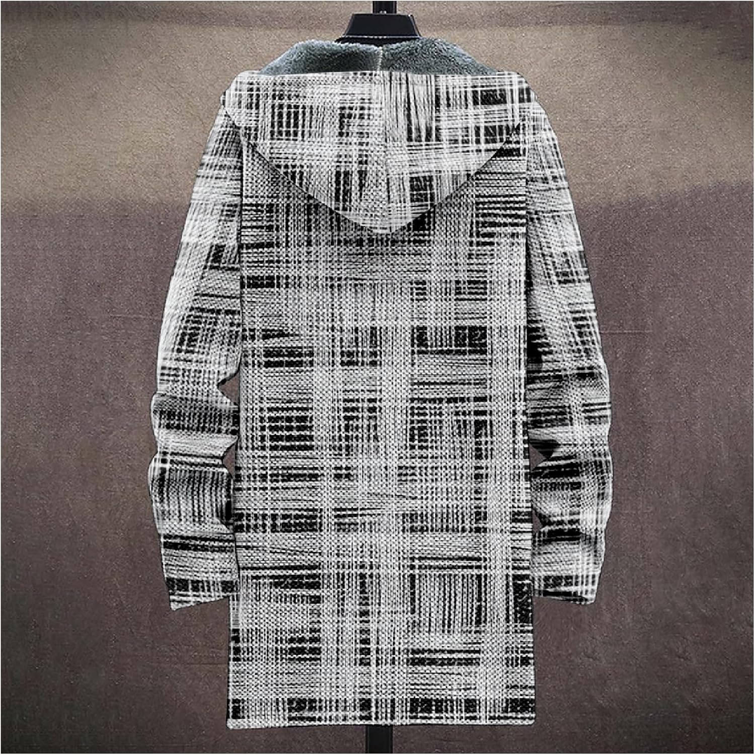 Mens Cardigan Sweater Classic Long Fleece Knitted Hoodies Zip Up with Pockets Warm Fitted Jacket for Winter - Image 4