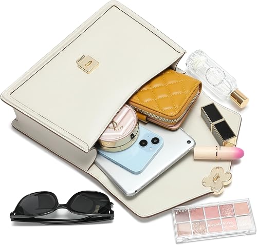 Miniatura 5 de Bolsa con asa superior, bolso de mano con asa superior para mujer, bolso de cuero de moda y bolso cuadrado elegante Beige,Gris oscuro,Negro