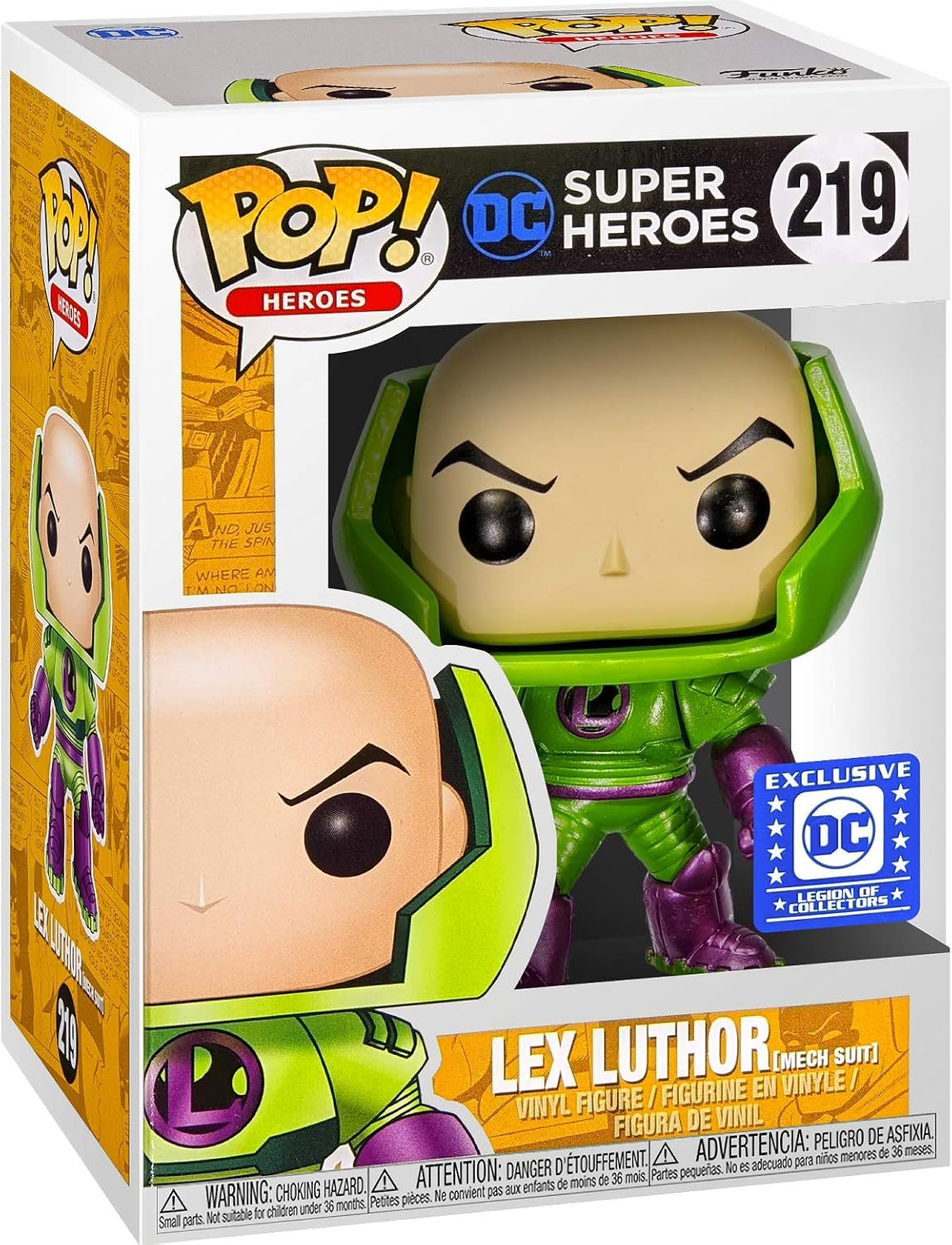 Lex Luthor [Mech Suit] (Legion of Collectors Exc): Funk o Pop! Heroes Vinyl Figure Bundle with 1 Compatible 'ToysDiva' Graphic Protector (219 - 20541 - B)