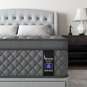 Colchão duplo híbrido, colchão médio de 25 cm, parte superior europeia para suporte das costas e lombar, cama de mola de bolso individual para isolamento de movimento e alívio de pressão