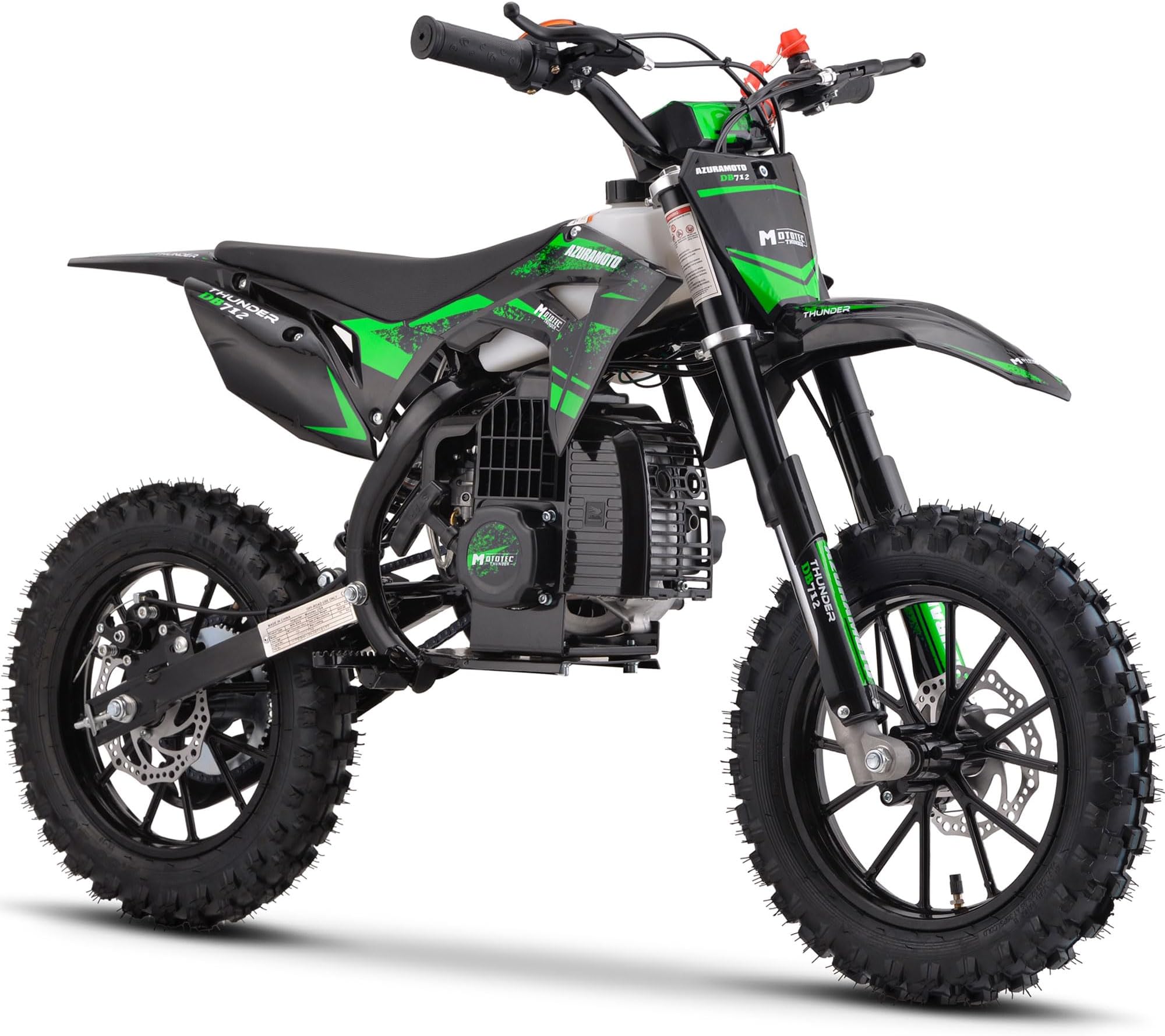 MotoTec Thunder 50cc 2-Stroke Kids Gas Dirt Bike Green