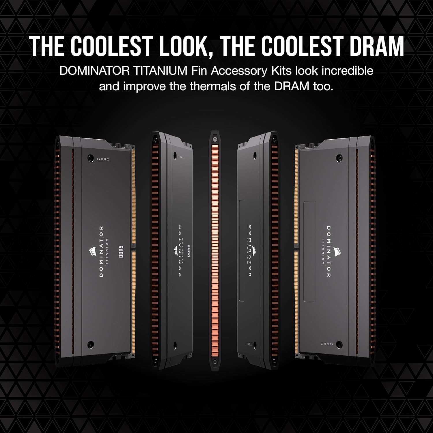 CORSAIR Dominator Titanium RGB DDR5 RAM 2X Fin Accessory Kit - Black (No Physical Memory)