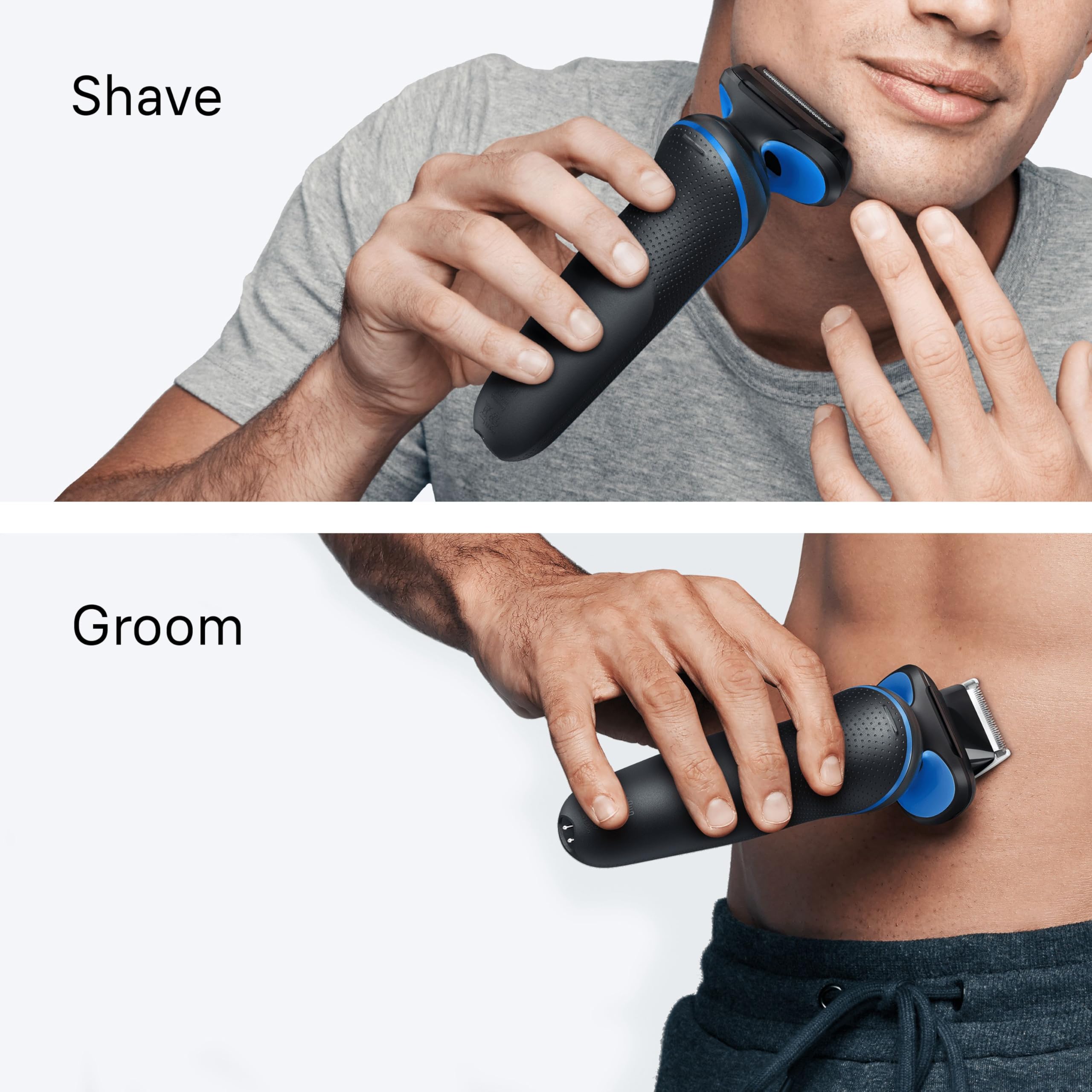 Braun Series 5 Electric Shaver, Wet & Dry Foil Razor for Men with Body Groomer Attachment, Cordless, Up to 50 min, 100 Percent Waterproof, 52-B1600S, Blue - 5