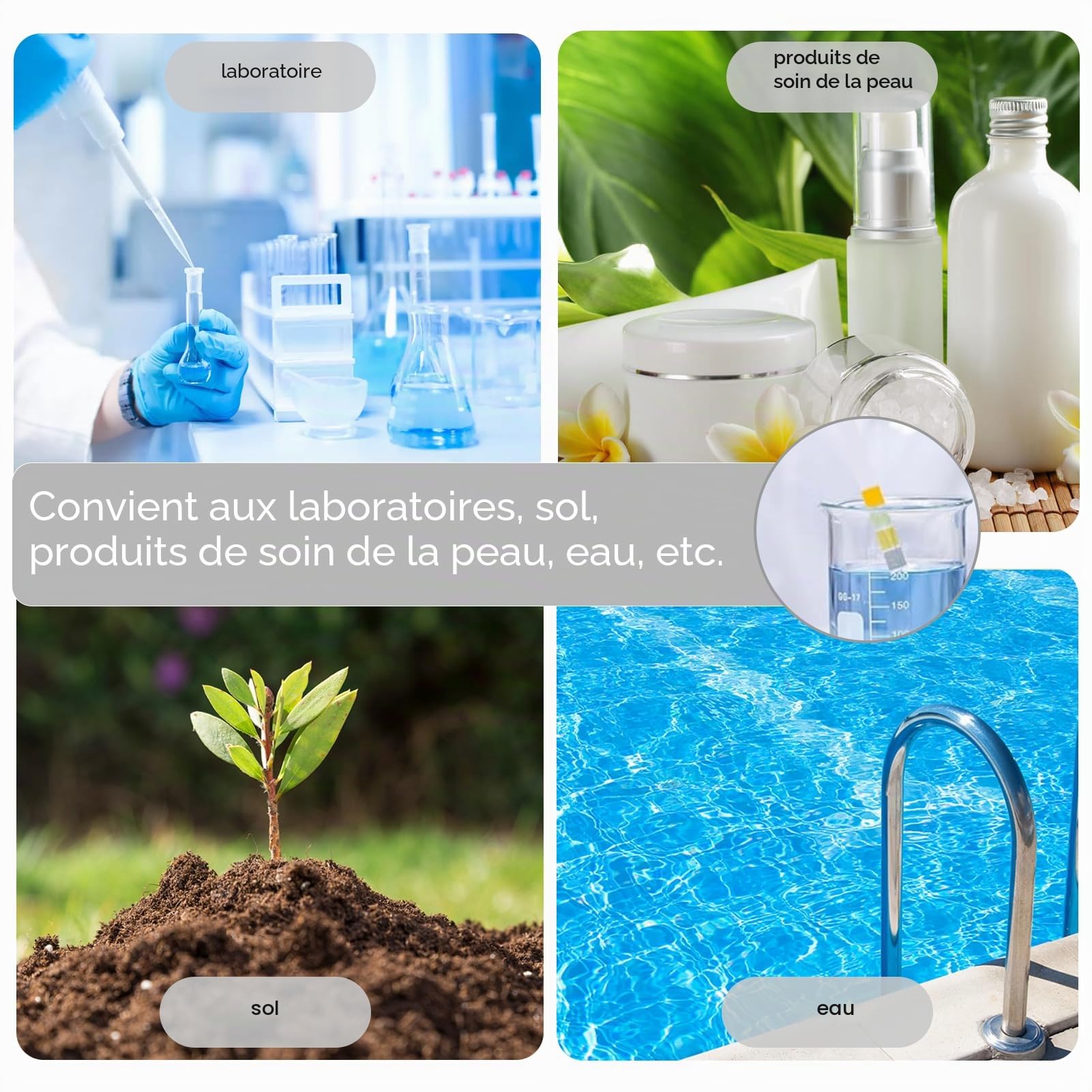 Boîte De 100 Feuilles De Papier De Test Acide Et Basique Ph 0 À 14, Qualité Supérieure, Grande Zone De Test Pour L'eau Et Les Nitrates