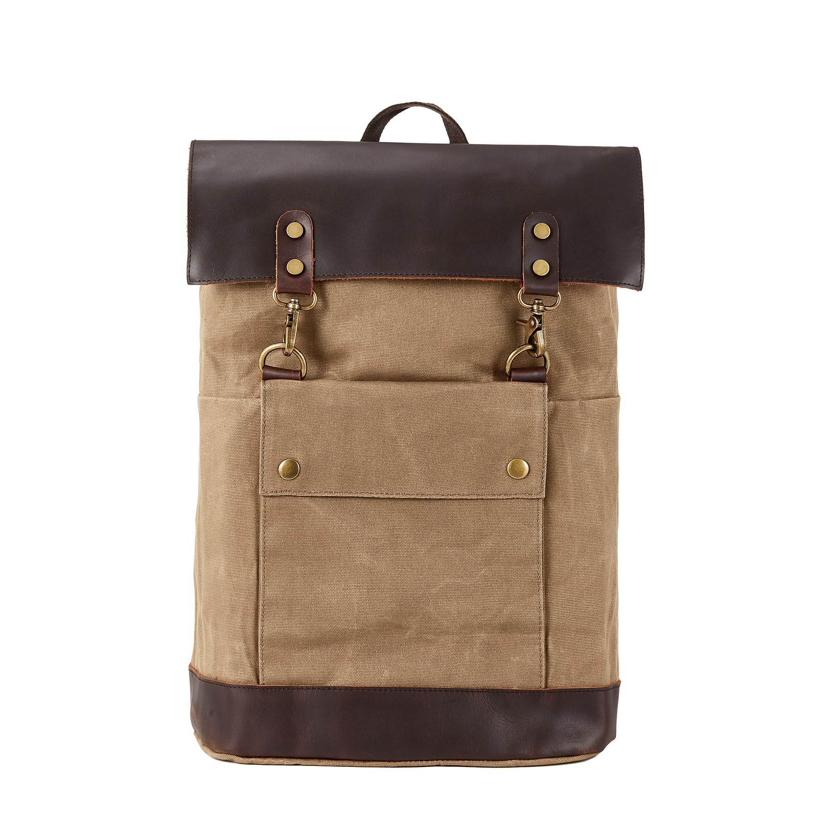 BRASS TACKS Leathercraft Vintage Waterproof Waxed Canvas Backpack