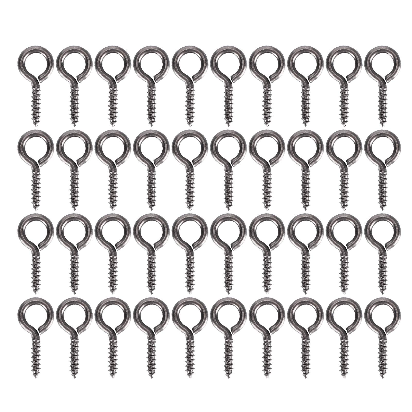 200pcs Eye Pins for Jewelry Making, Small Screw Eye Pins, Eye Screws for Jewelry Making, Eye Pins Hooks, Threaded Clasps Hooks for Jewelry Making Charm Bead(Gun Color)
