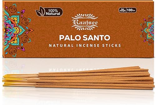 Raajsee Palo Santo - Varitas de incienso de 353oz paquete de 100  puro orgánico natural enrolladas a mano sin productos químicos perfectas para