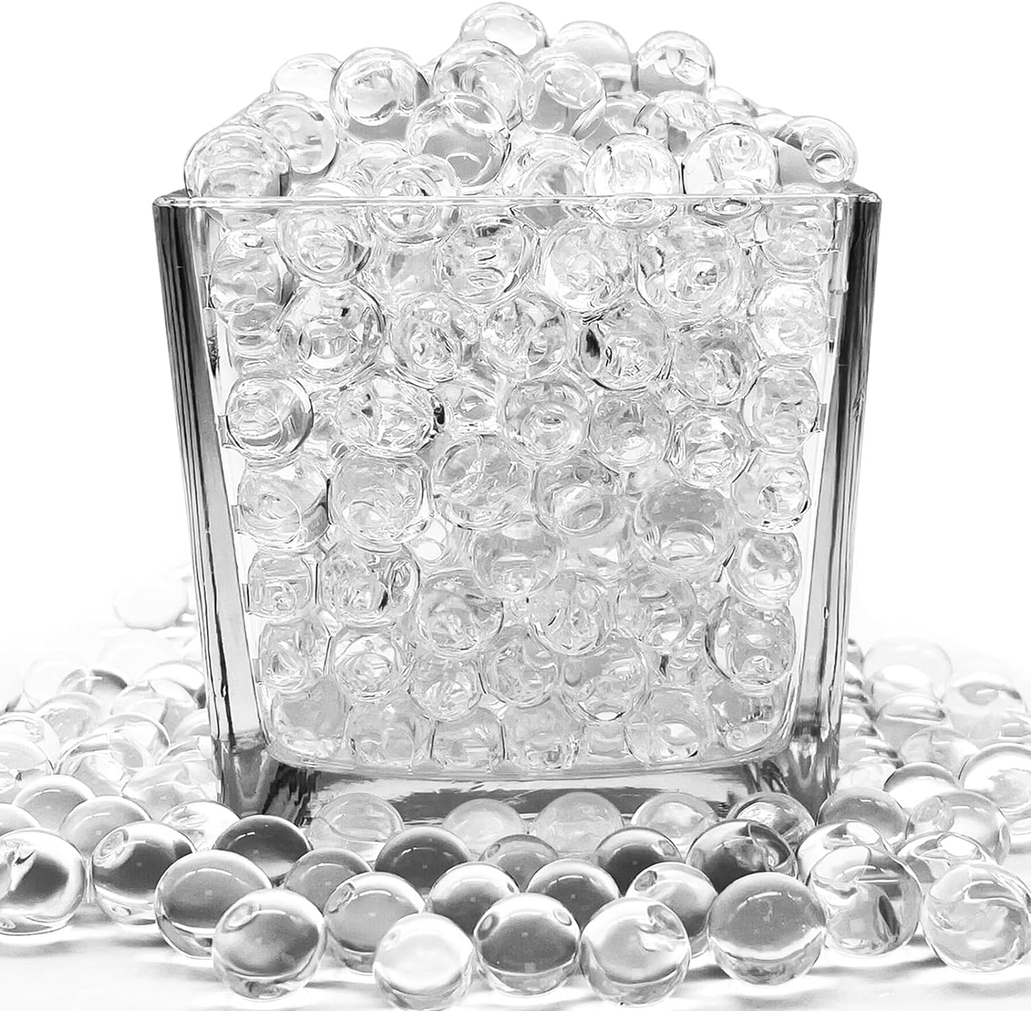 LUCKY-D 150000 Clear Water Gel Beads for Vases,Transparent Gel Water Pearls Bead,Vase Fillers for Floating Pearls, Candle Making,Wedding Centerpiece,Floral Arrangement,Decorations (1, 150000 pcs)