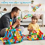 MAGBLOCK 90PCS Magnetic Building Sticks Blocks Toys Gift for Boys and Girls, Magnet Sticks Balls and Rods Building Toy Sets, Sensory Montessori Toys for Preschool Toddlers Kids