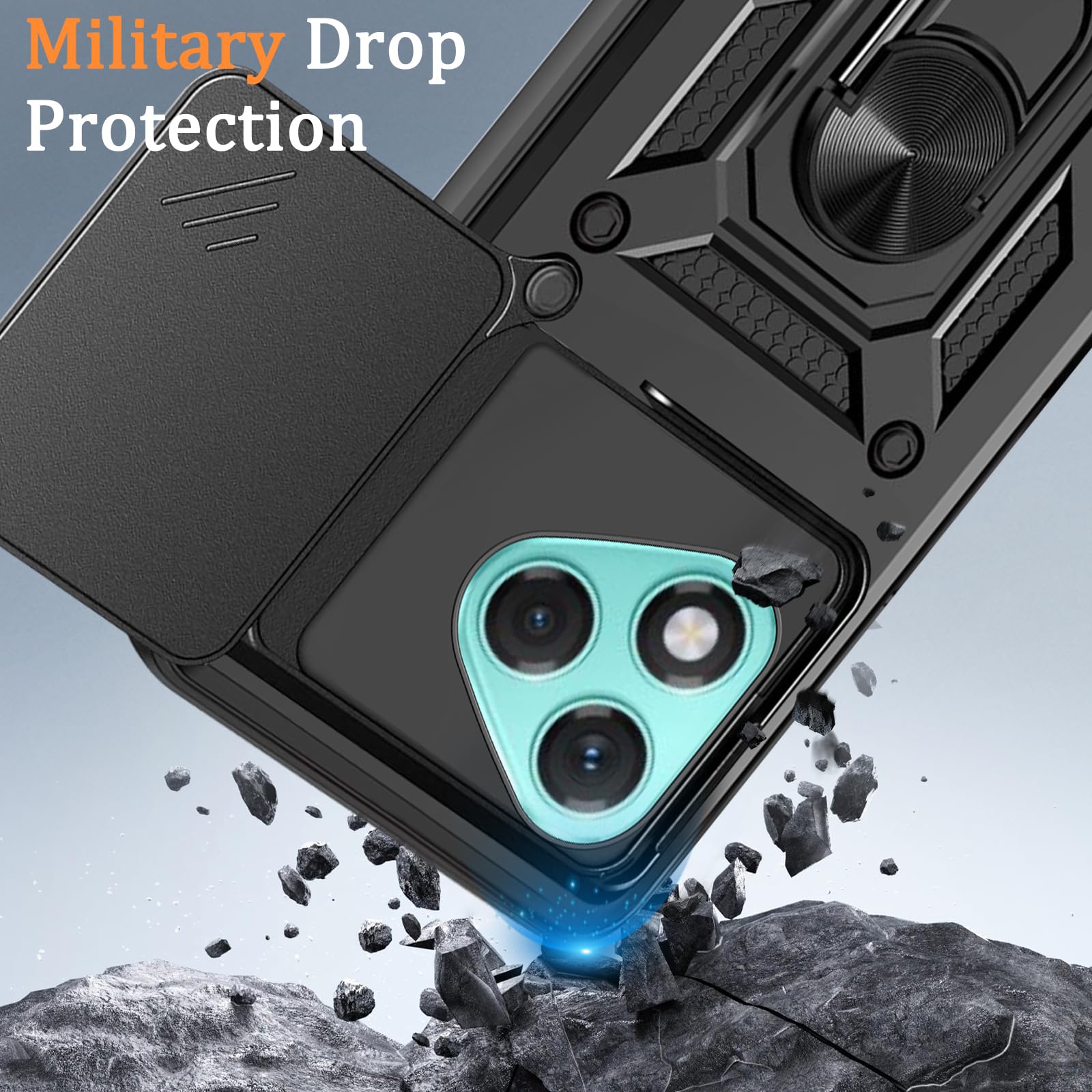 WeiCase Handyhülle Für Honor 400 5G - Schutzhülle Mit Slide Camera & 360° Ring Magnet Ständer