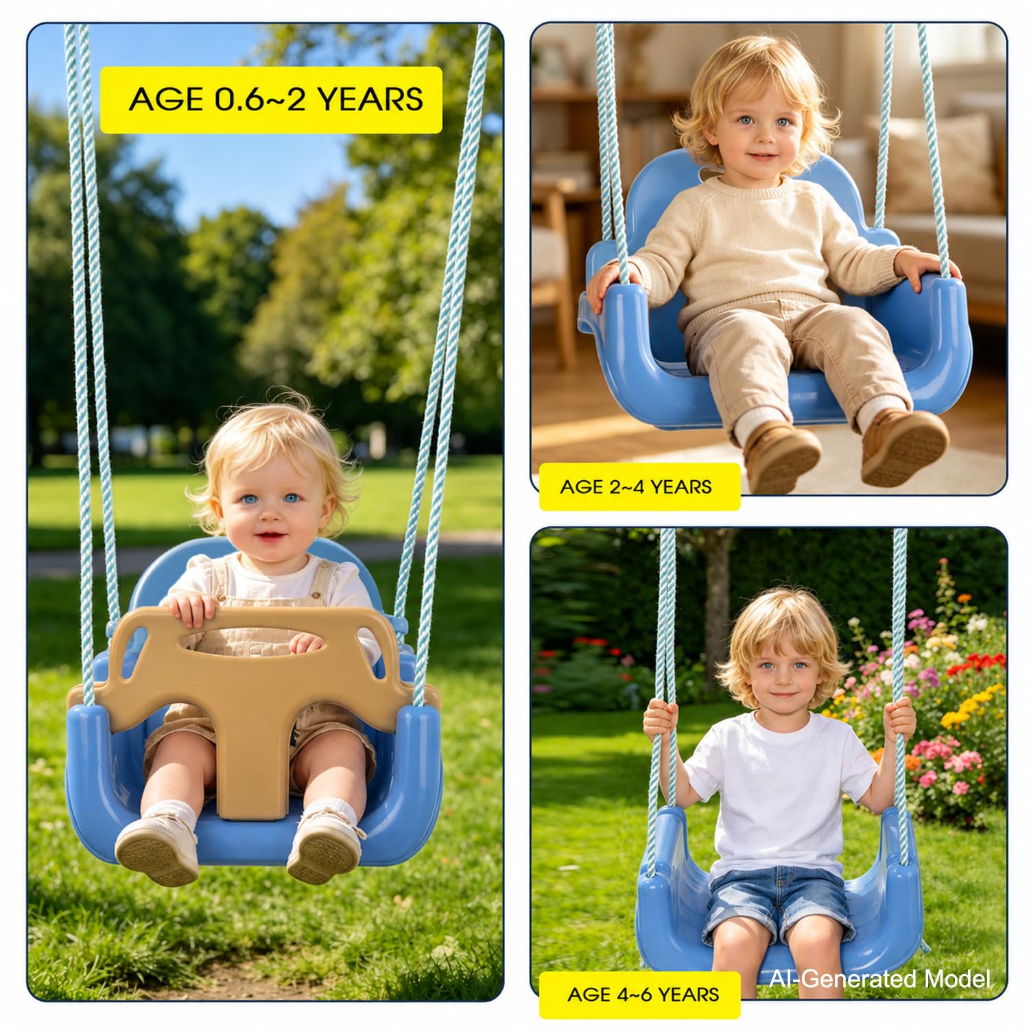 KINSPORY Balançoire pour Enfants, balançoire 3 en 1