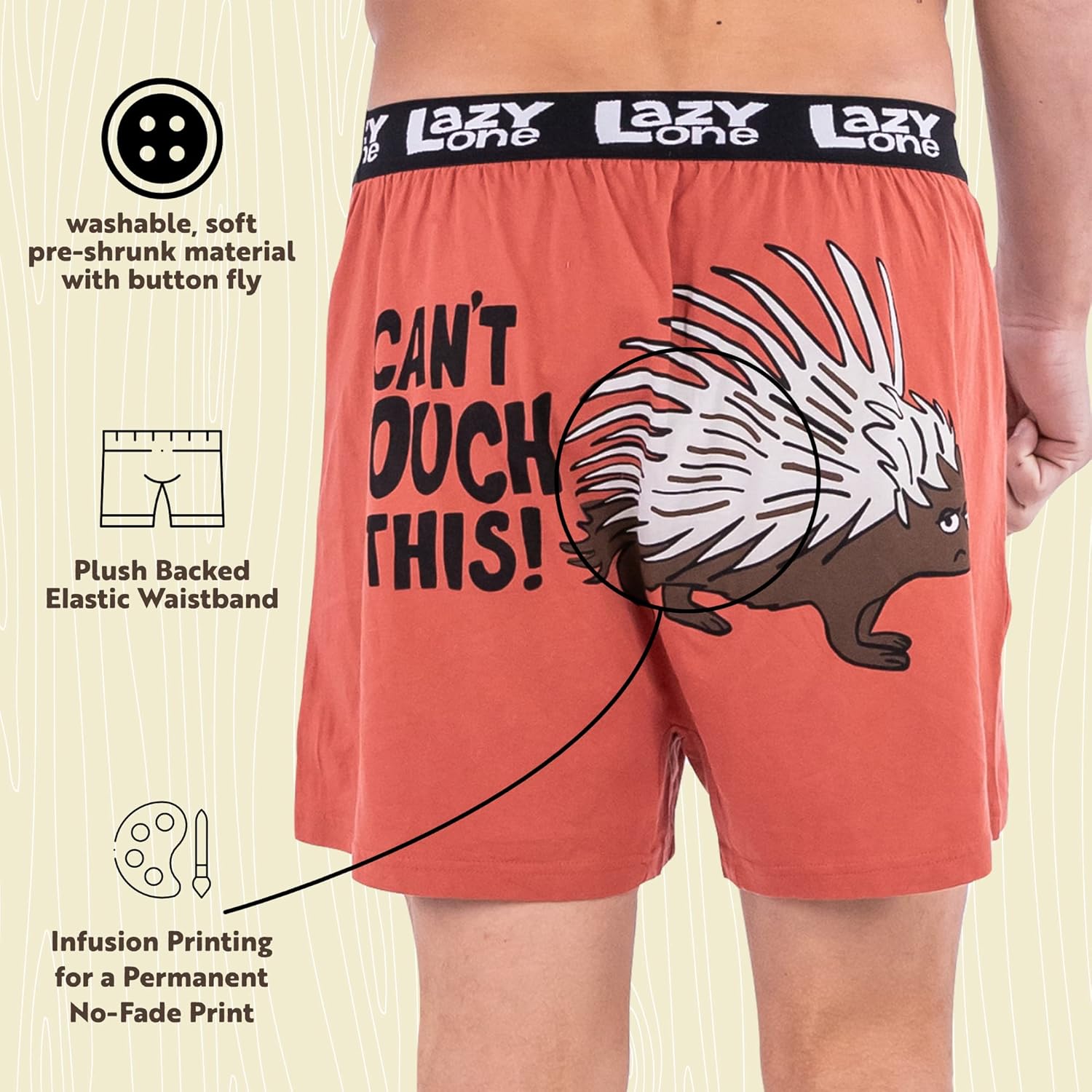 Lazy One Funny Animal Boxers, Novelty Boxer Shorts, Gag Gifts for Men, Humorous Underwear For Men - Image 5