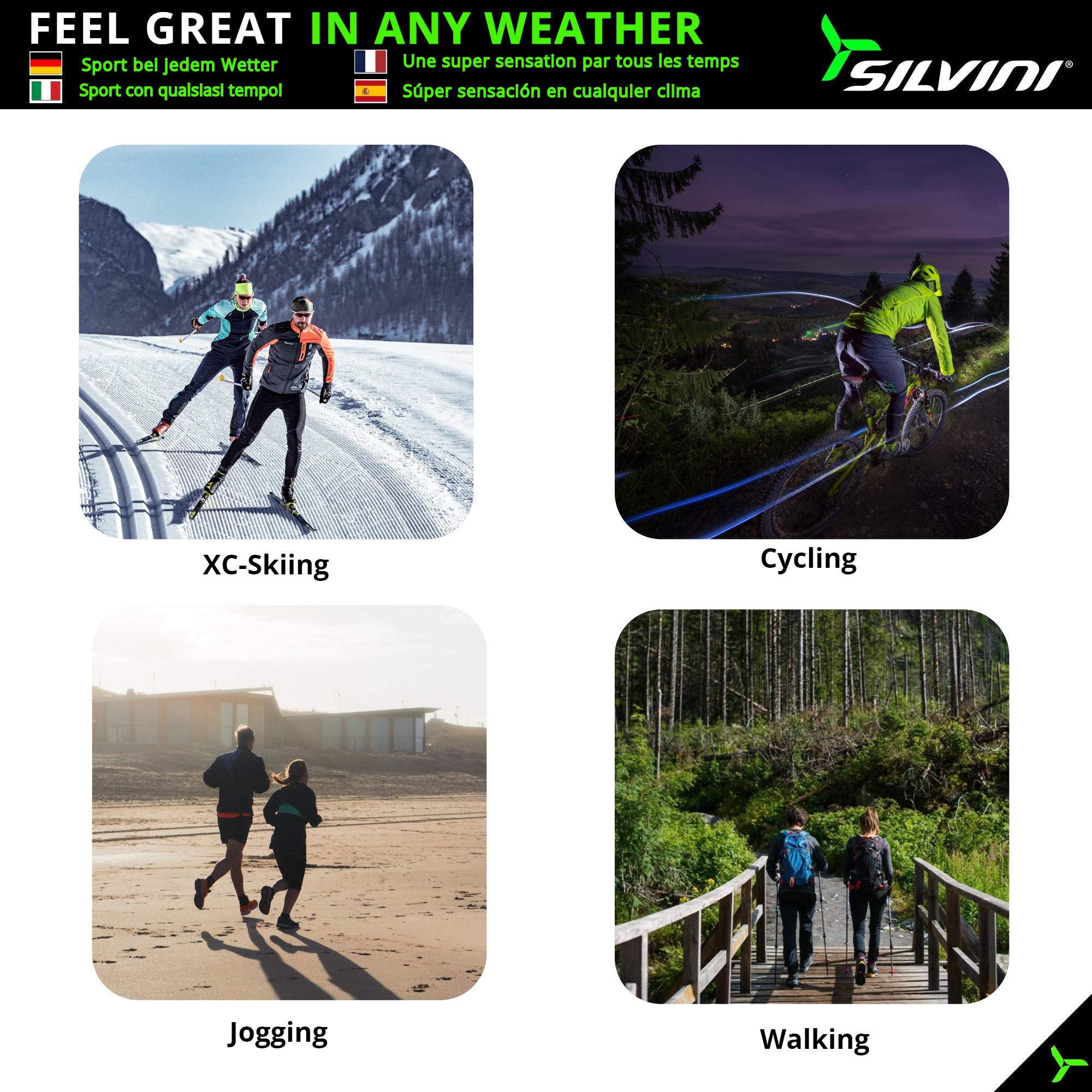 SILVINI RUBENZA Sport Leggings Damen Sporthose Thermo Laufhose Damen Winter Thermolaufhose Damen Winter Damen-Thermo-Lauftight Sport Tights Damen