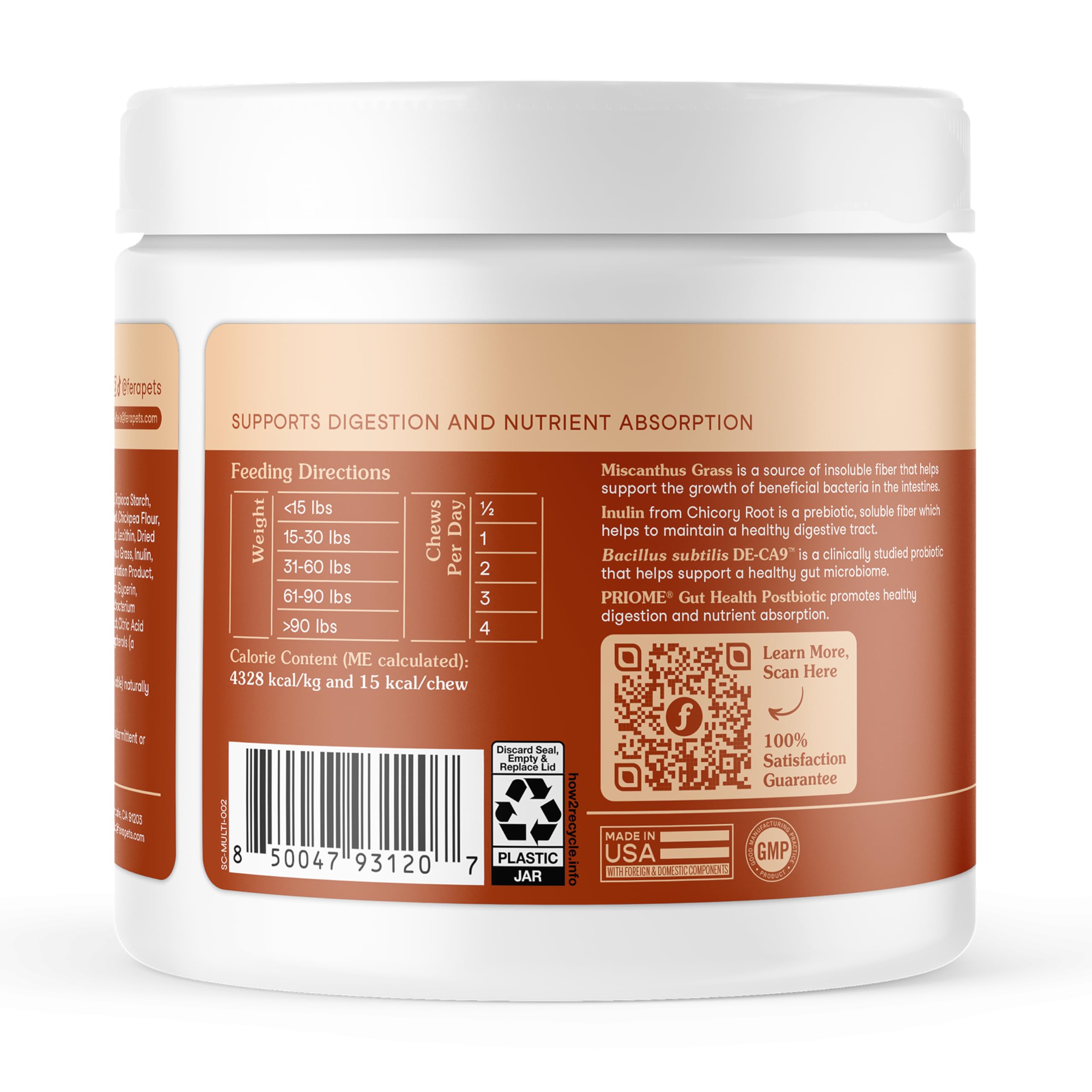 Fera Pets Probiotics for Dogs with Prebiotics and Postbiotics - Full Spectrum Gut Health Support - Promotes a Balanced Gut Microbiome - Boosts Immune Health - 90 Soft Chews - image 8