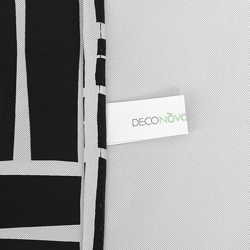 Miniatura 7 de Deconovo Paneles de cortina opacas con estampado de moda para sala de estar, 52 pulgadas de ancho x 95 pulgadas de largo, color negro