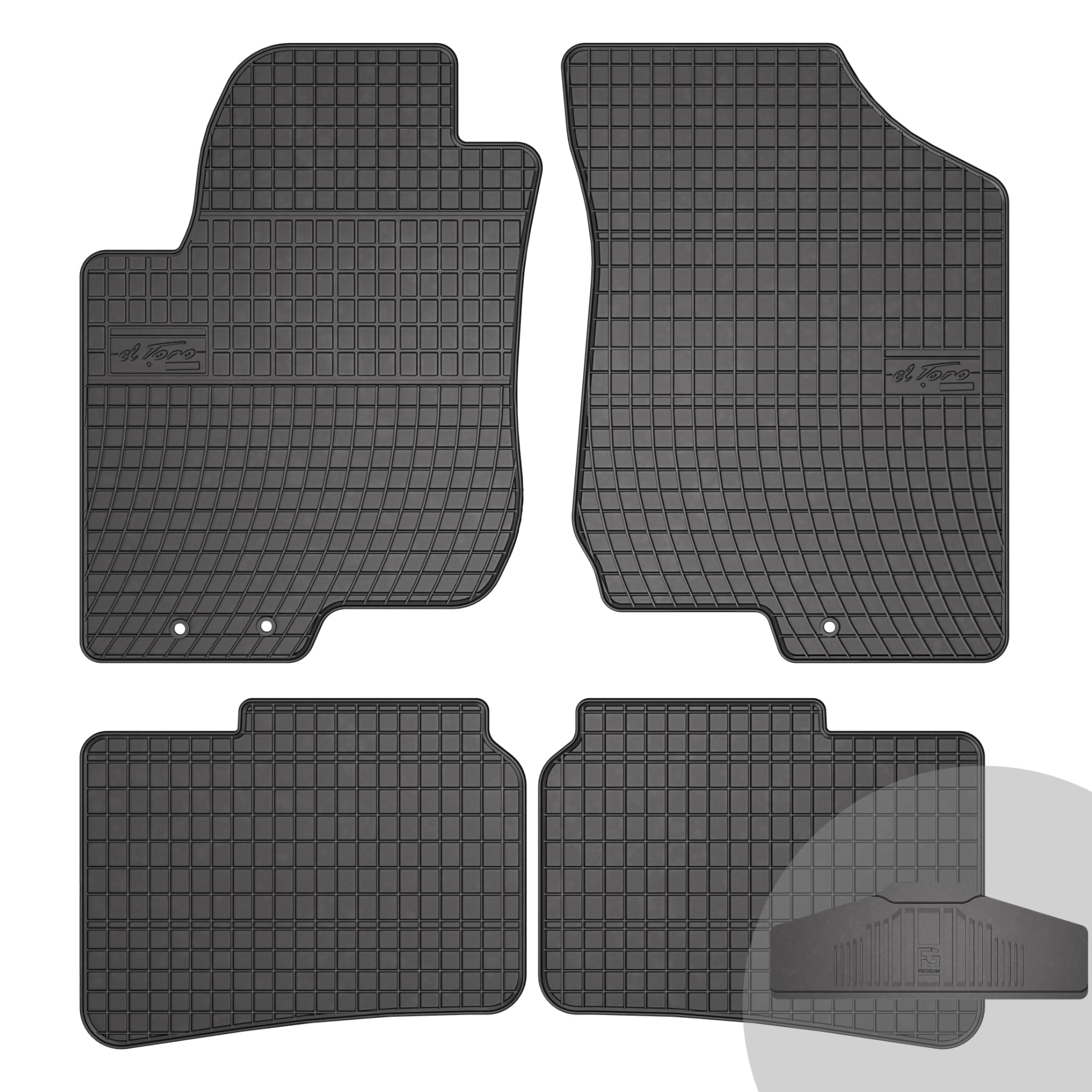 FROGUM El Toro Gumowe dywaniki samochodowe do Hyundai i30 I 2007-2012 | Odporny materiał | 1,5 cm rant ochronny