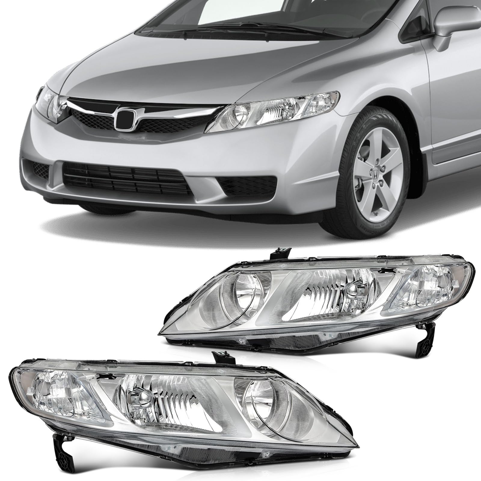 SCITOO Headlight Assembly Fit 2014-2021 For Toyota 4Runner Black Housing Amber Reflector Pair Headlights 81170-35571 — view 63