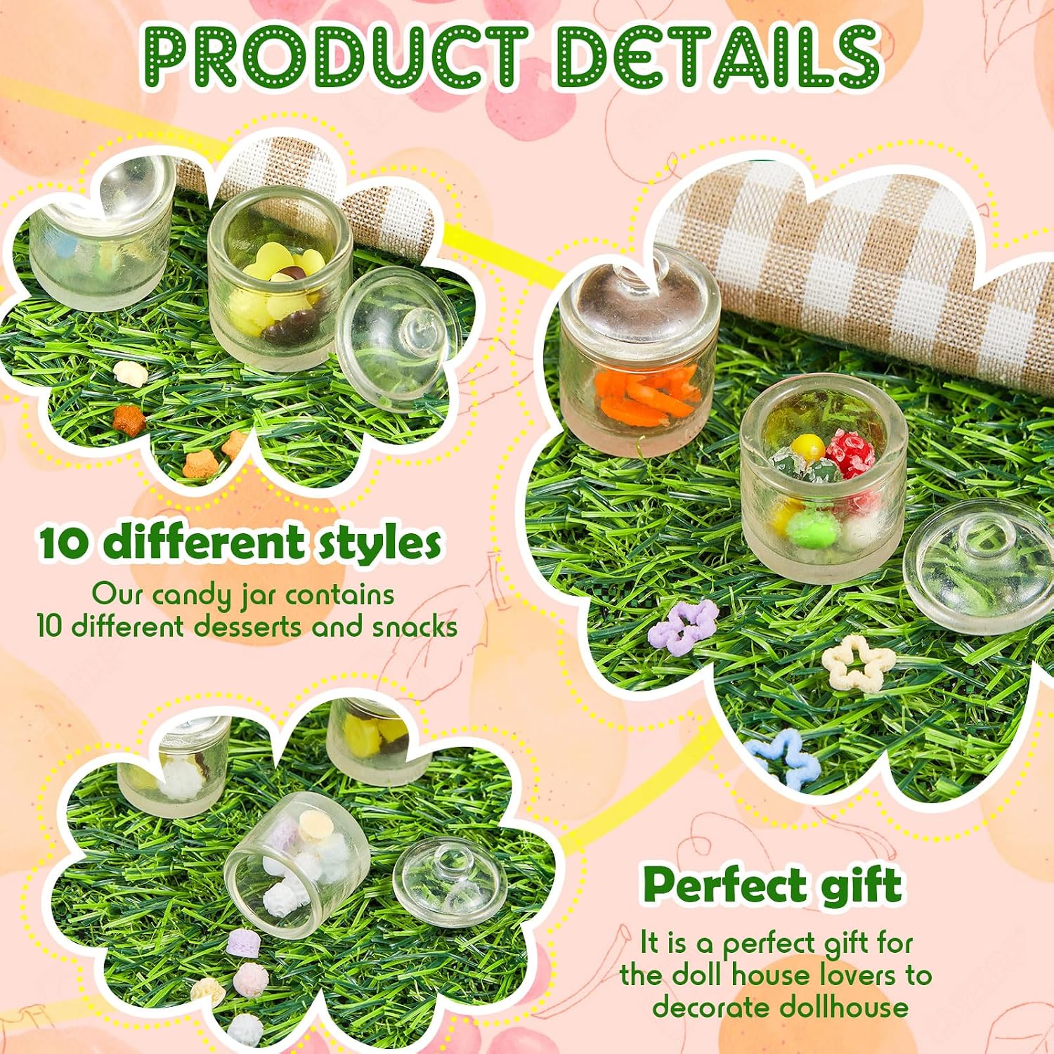 Sumind Cute Miniature House Food Jar Resin Bottle 1:12, Dessert, 10 Pcs image 3