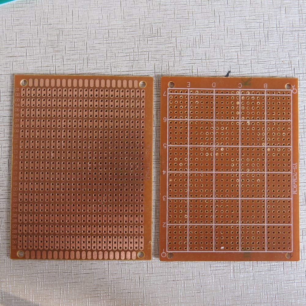 10 Stück 2,5x6,4 Cm Streifenraster-Platine – Veroboard Stripboard Für Prototypen, Einseitig Bakelit, 1,0 Mm Löcher, 2,54 Mm Raster