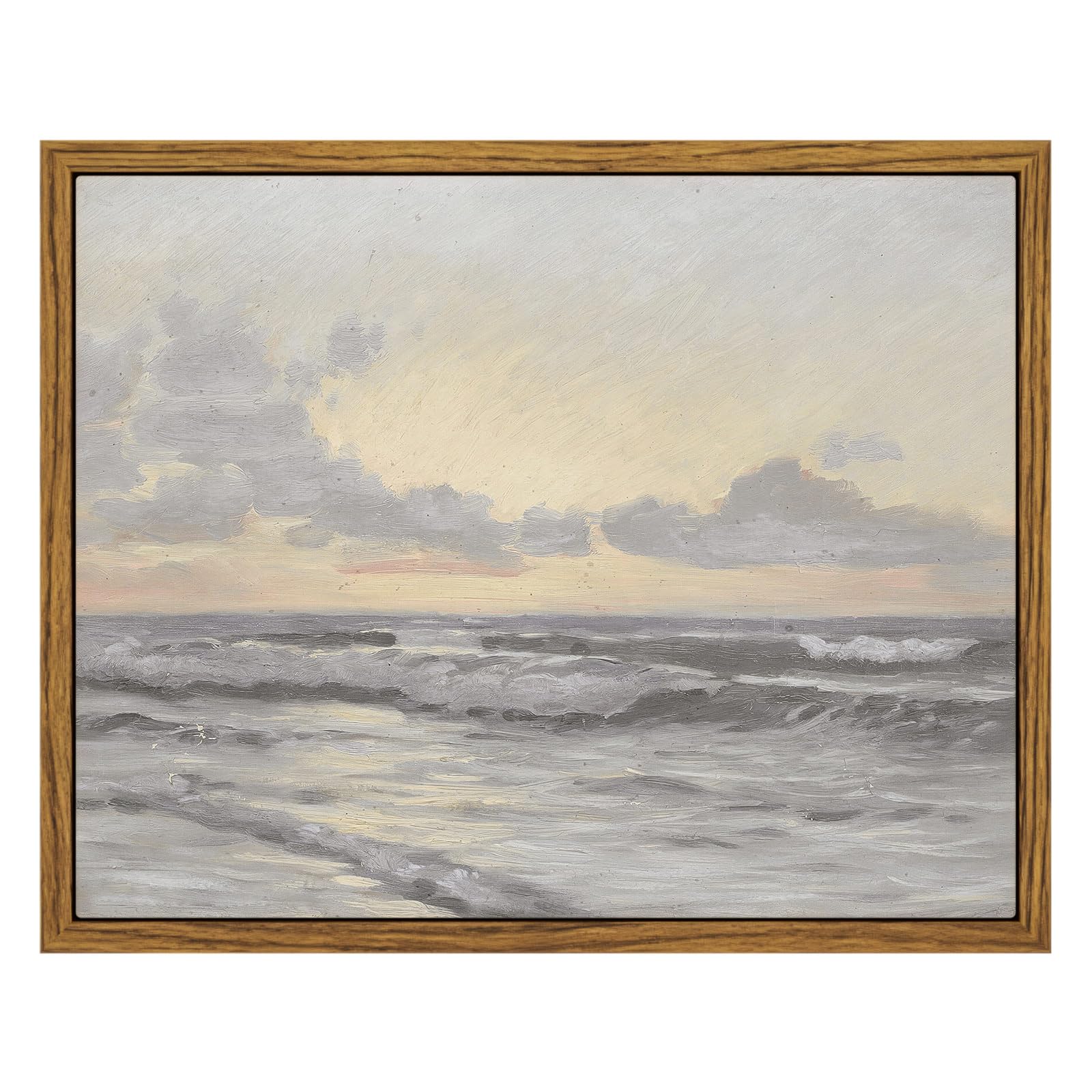 InSimSea Framed Wall Art for Living Room Vintage Ocean Scenery Wall Art Canvas Wall Decorations Maritime Scenes Artworks Canvas Prints Bathroom Pictures Farmhouse Office Home Wall Decor 8x10in — image 1