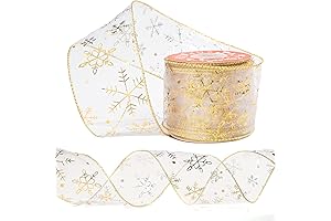 VGOODALL Gold Snowflake Ribbon - Your Christmas Tree Decoration Essential